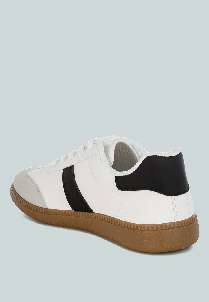 classic lace-up flatform sneaker by ruw#color_white