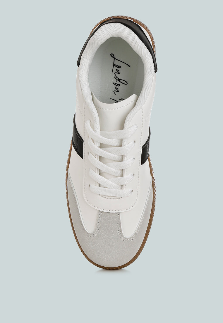 classic lace-up flatform sneaker by ruw#color_white