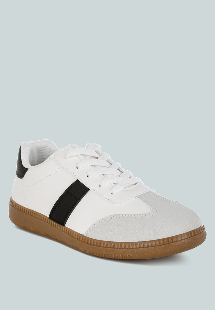 classic lace-up flatform sneaker by ruw#color_white