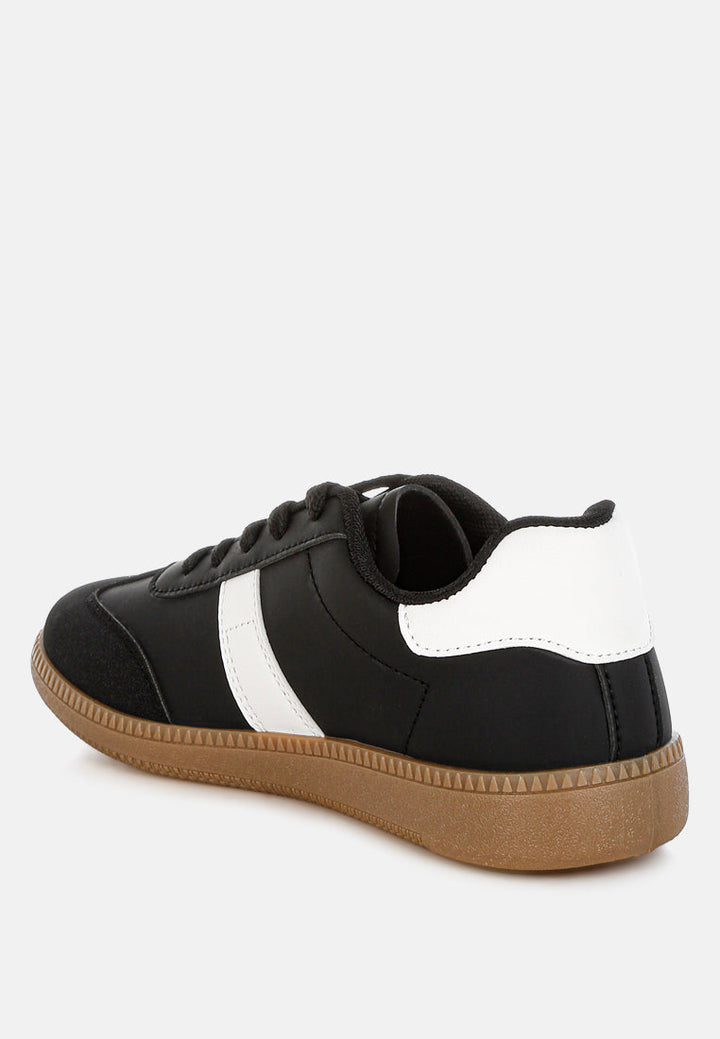 classic lace-up flatform sneaker by ruw#color_black