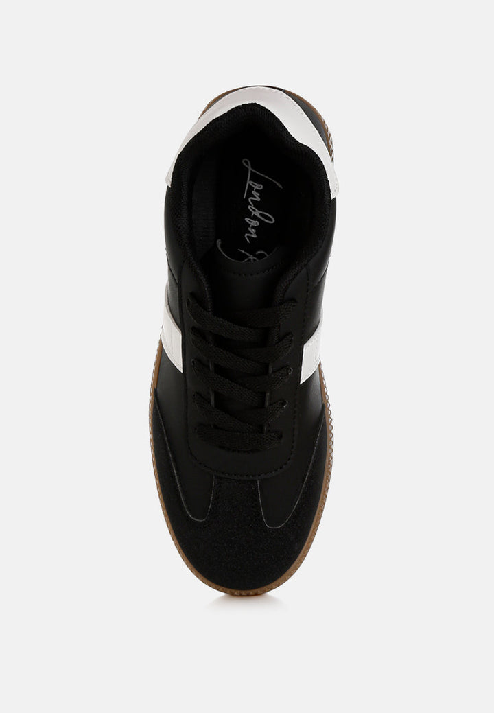 classic lace-up flatform sneaker by ruw#color_black
