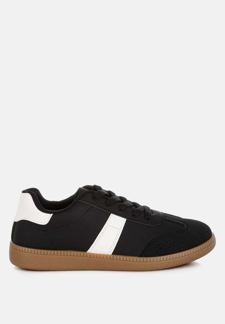 classic lace-up flatform sneaker by ruw#color_black