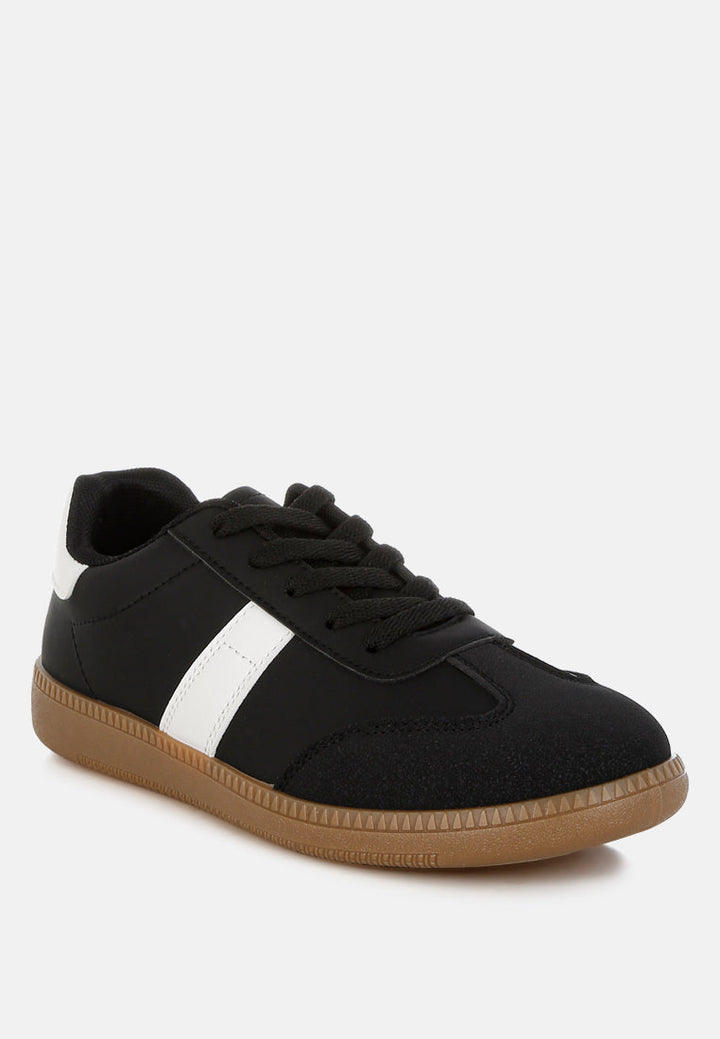 classic lace-up flatform sneaker by ruw#color_black