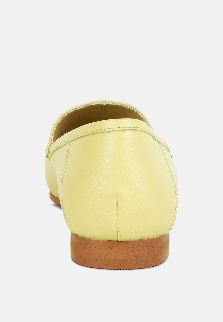 dareth horsebit flat heel loafers by ruw#color_yellow