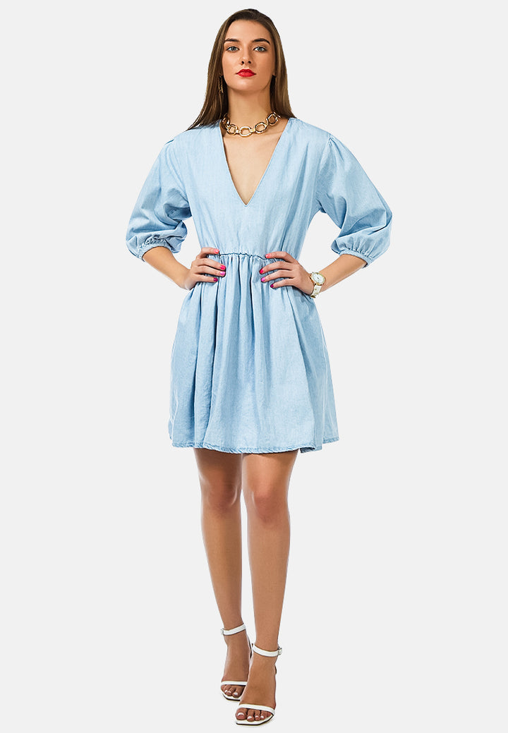 daisies in sunlight short summer dress#color_light-blue