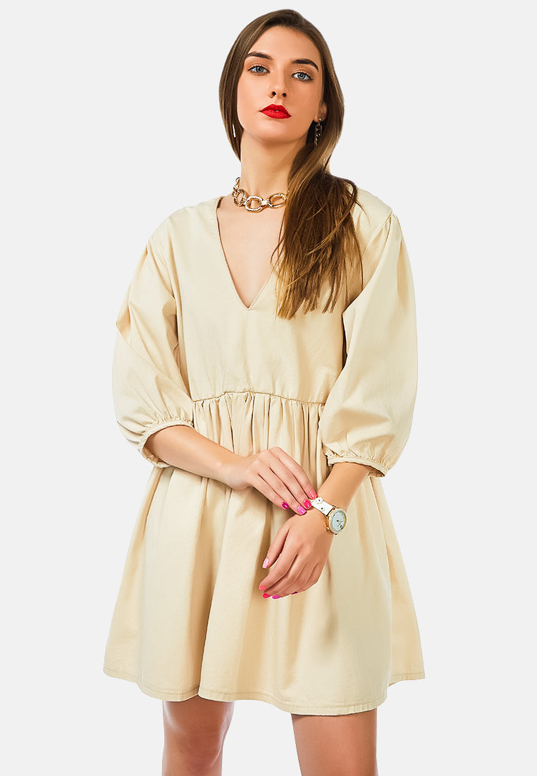 daisies in sunlight short summer dress#color_beige