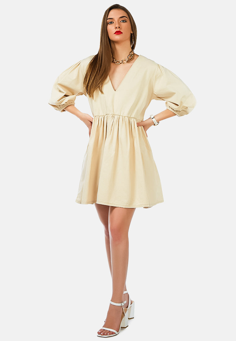 daisies in sunlight short summer dress#color_beige
