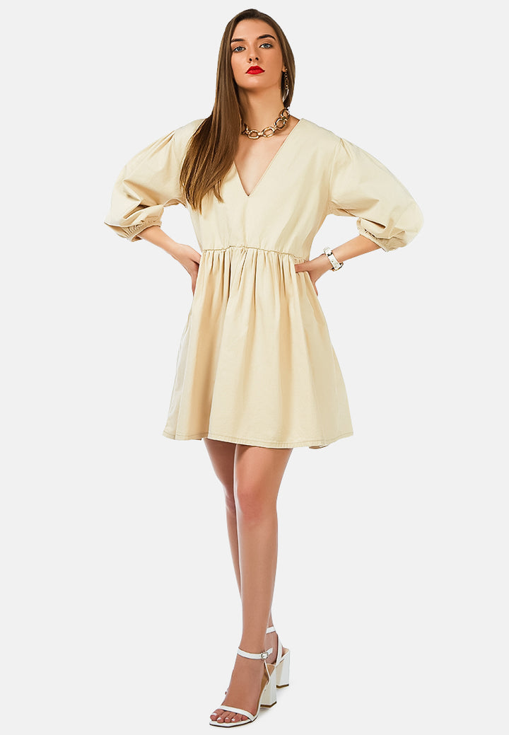 daisies in sunlight short summer dress#color_beige