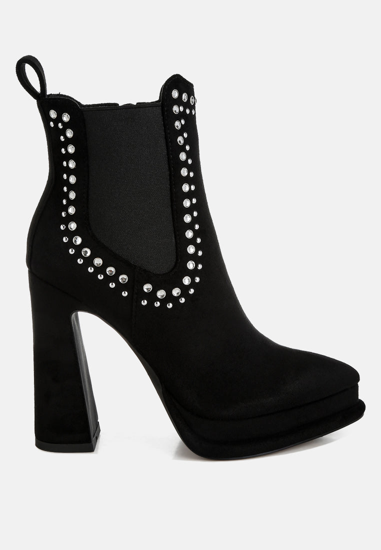 studs embellished high ankle boots by ruw#color_black