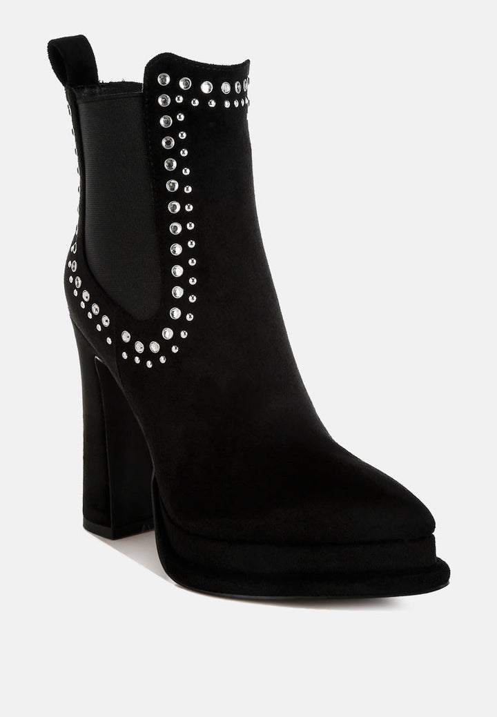 studs embellished high ankle boots by ruw#color_black