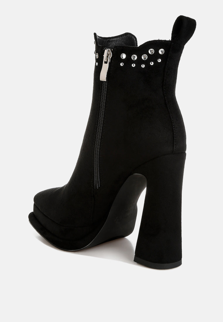 studs embellished high ankle boots by ruw#color_black