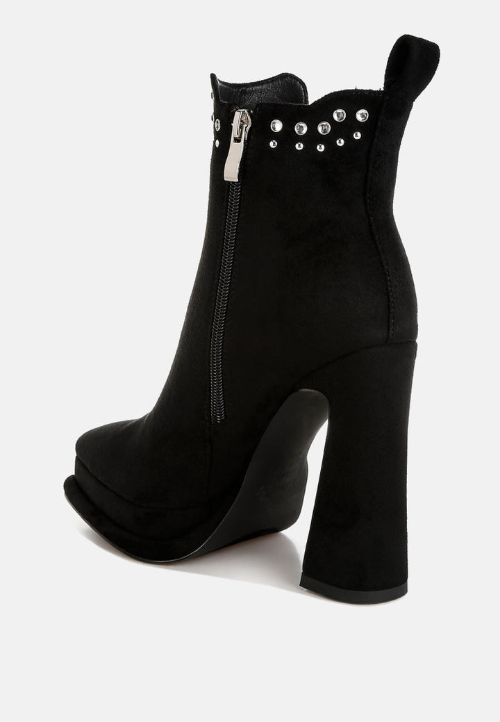 studs embellished high ankle boots by ruw#color_black