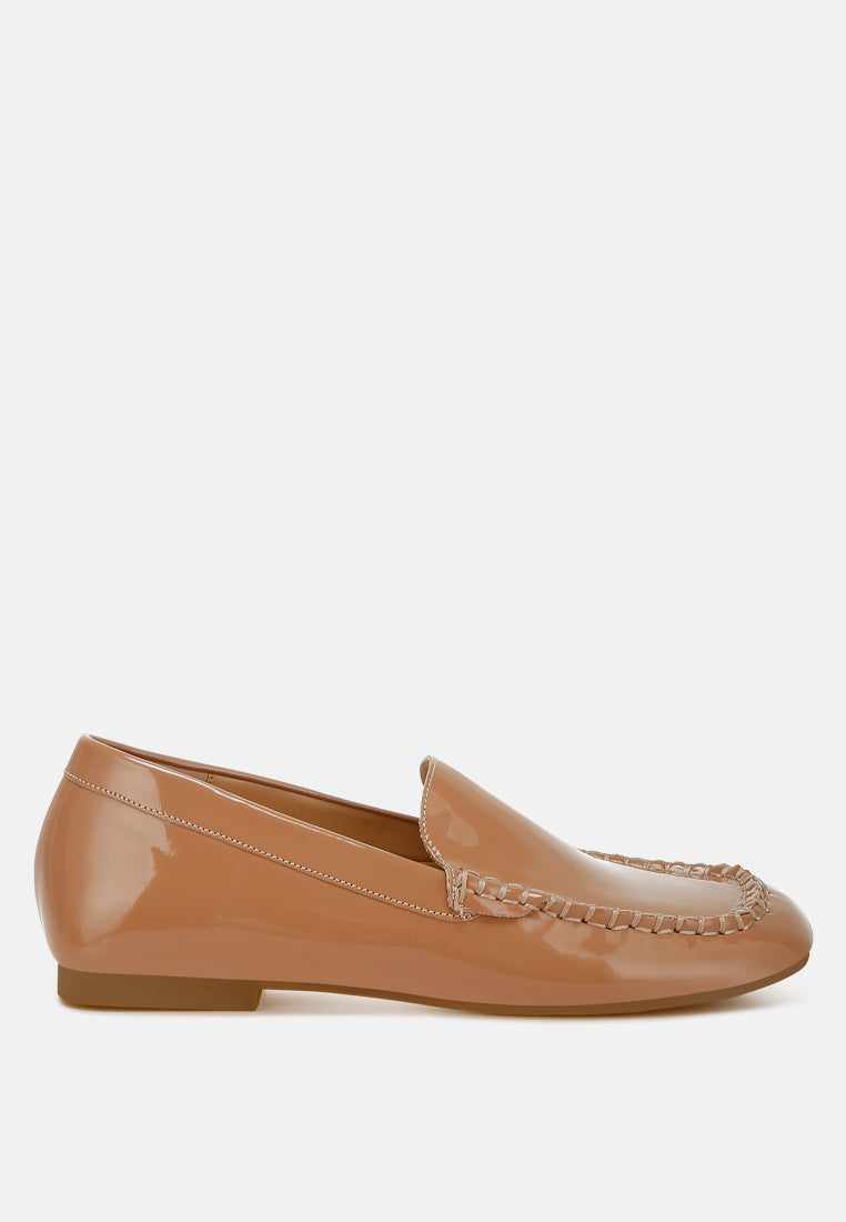 patent pleather loafers by ruw#color_beige