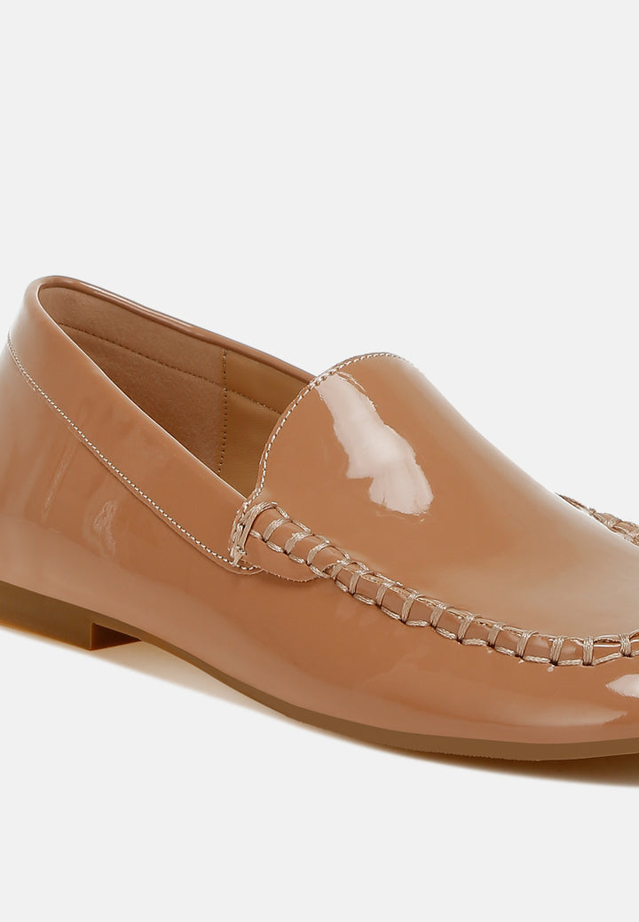 patent pleather loafers by ruw#color_beige