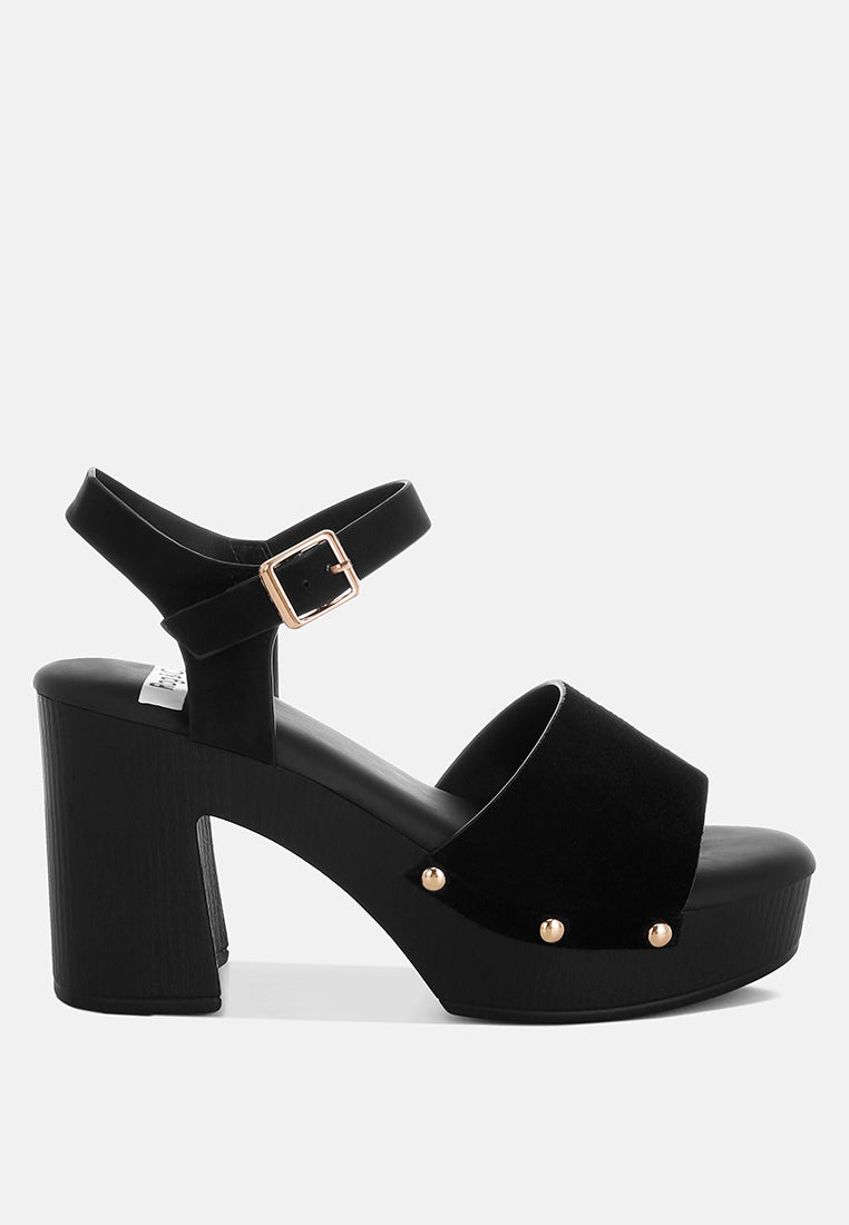 daniela suede high block sandals#color_black