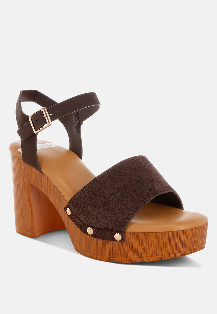 daniela suede high block sandals#color_brown