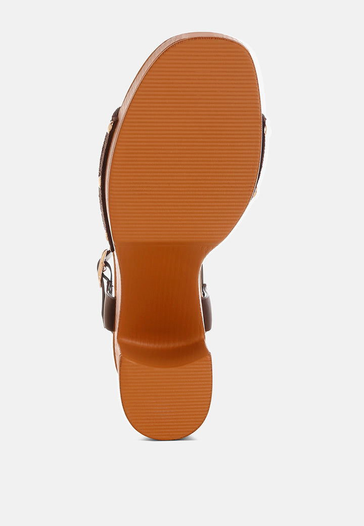 daniela suede high block sandals#color_brown