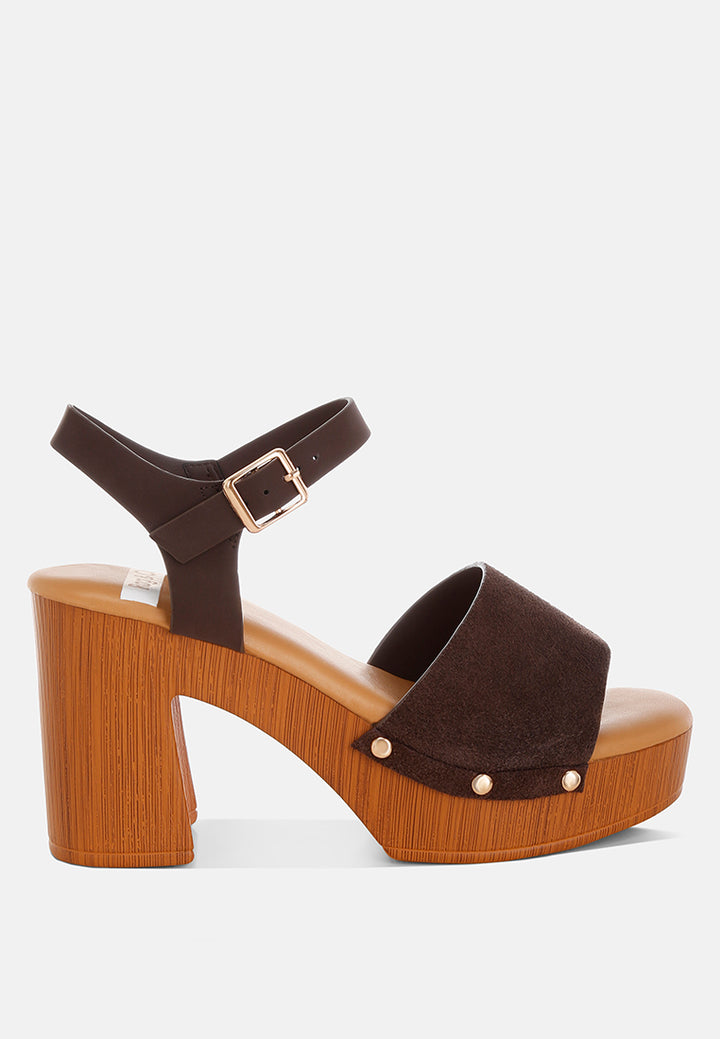 daniela suede high block sandals#color_brown