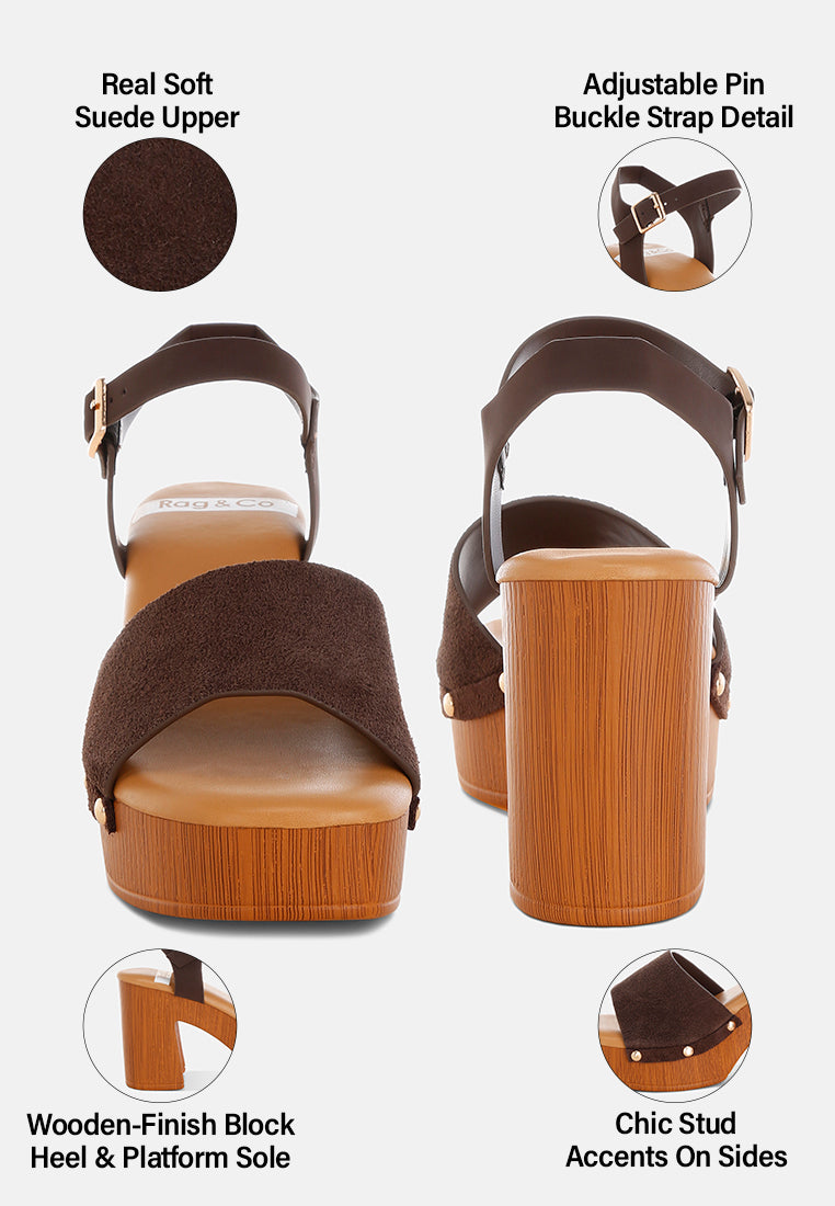 daniela suede high block sandals#color_brown