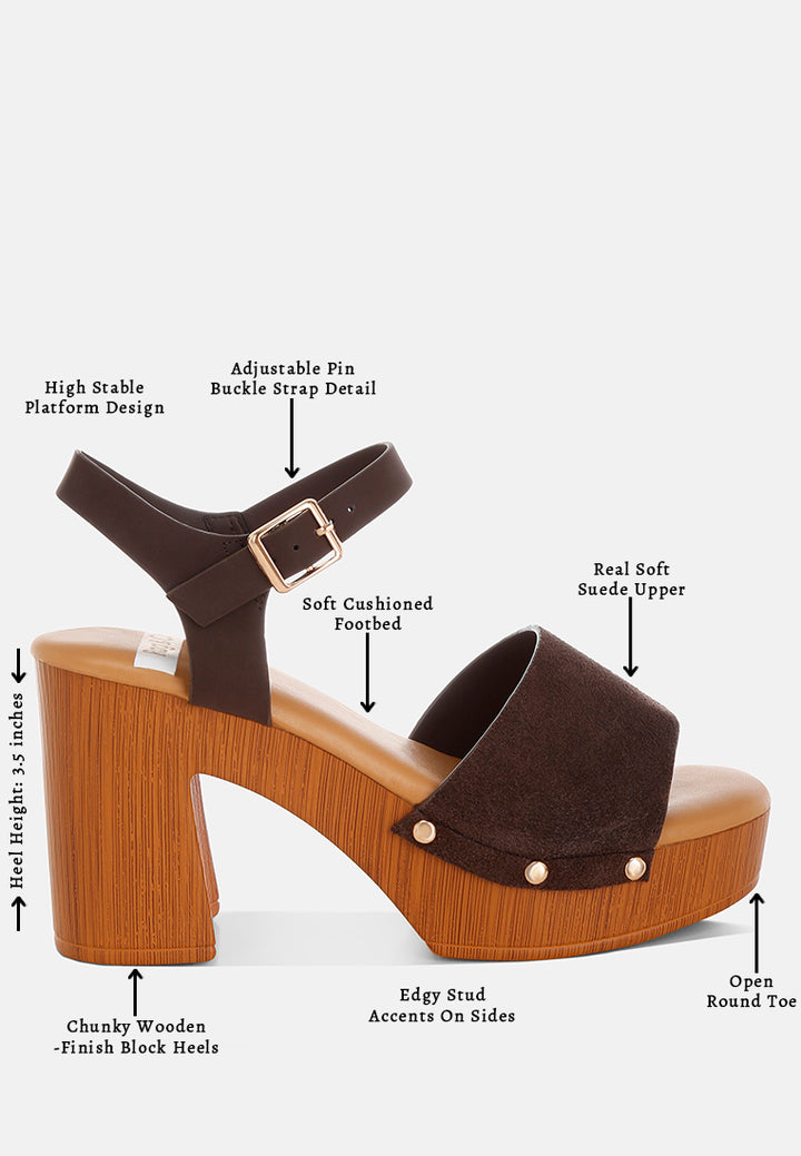 daniela suede high block sandals#color_brown