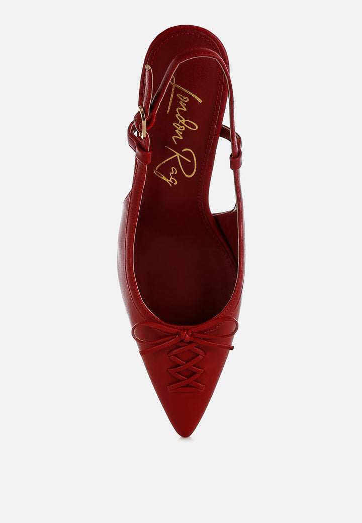 kitten heel pointy slingbacks by ruw#color_red