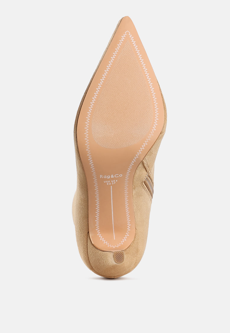 bow detail ankle boots by ruw#color_beige