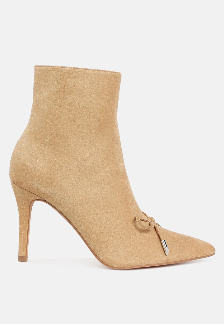 bow detail ankle boots by ruw#color_beige