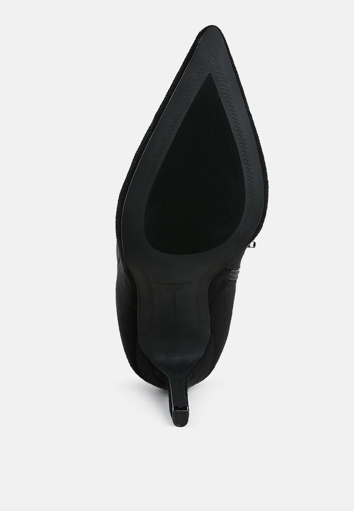 bow detail ankle boots by ruw#color_black