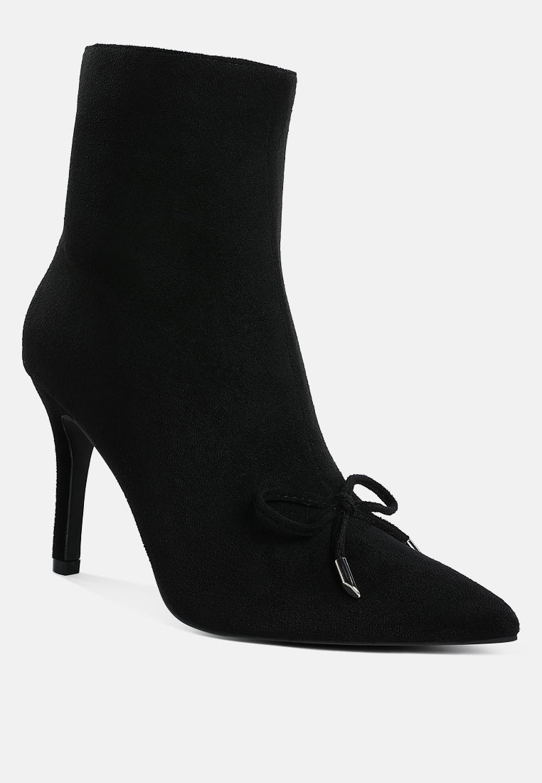 bow detail ankle boots by ruw#color_black