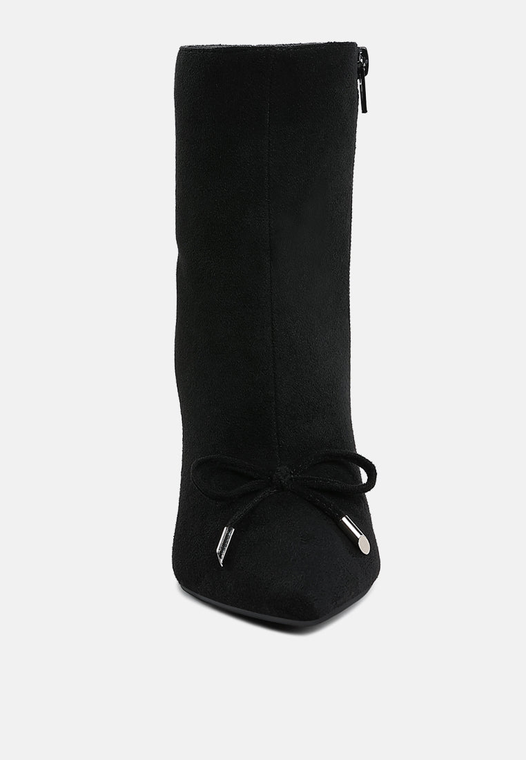 bow detail ankle boots by ruw#color_black