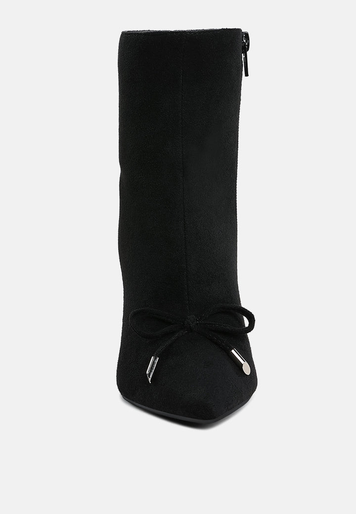 bow detail ankle boots by ruw#color_black