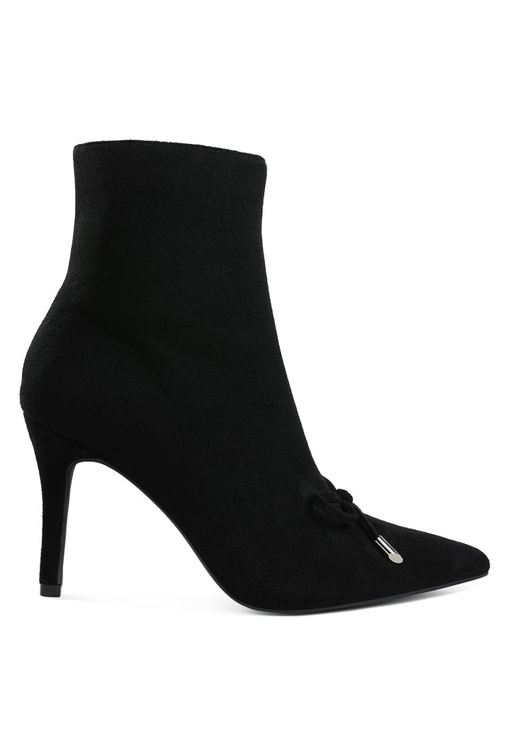 bow detail ankle boots by ruw#color_black