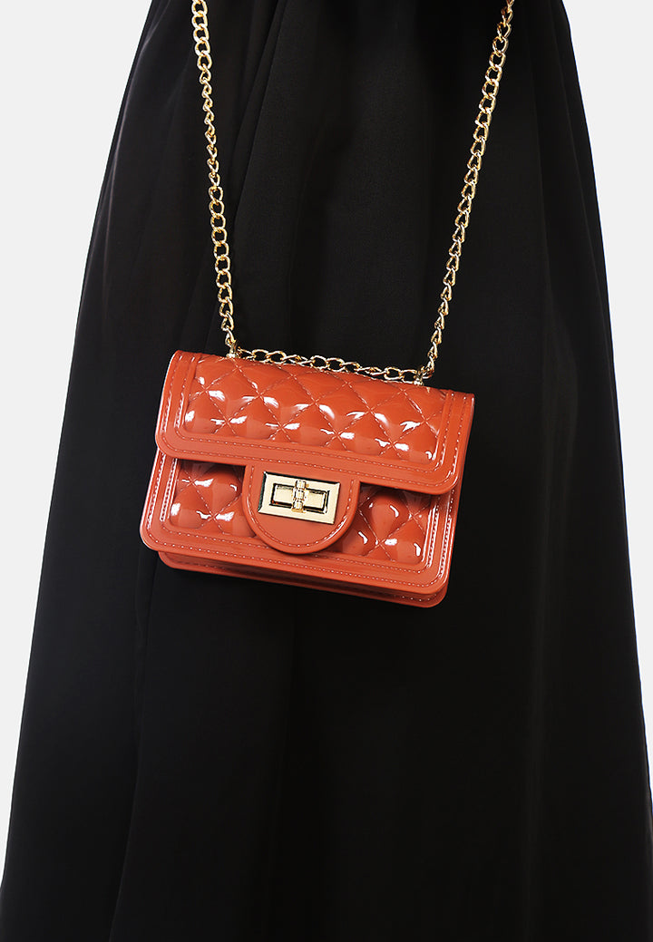 quilted sling bag#color_dark-pink