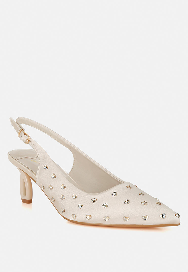 heart-shaped rhinestone studded slingbacks by ruw#color_beige