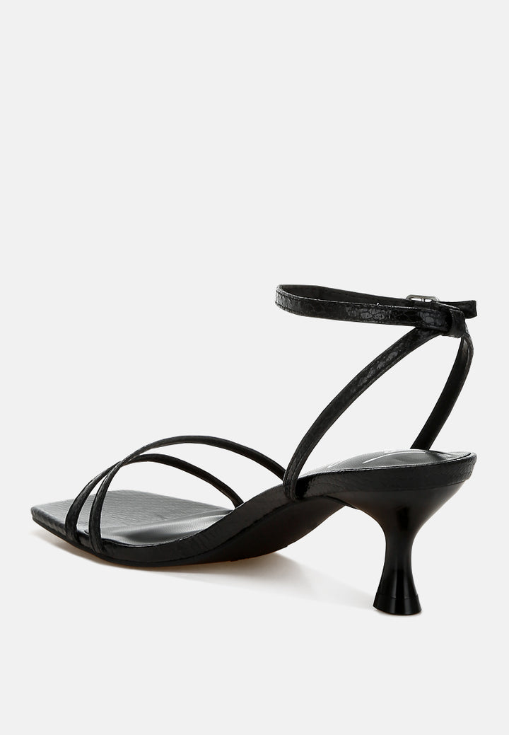 faux leather strappy sandals by ruw color_black