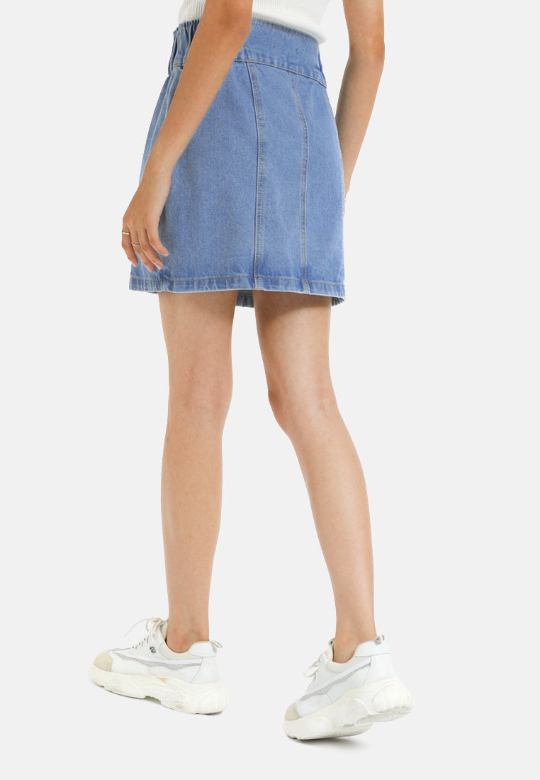 denim mini skirt#color_light-blue