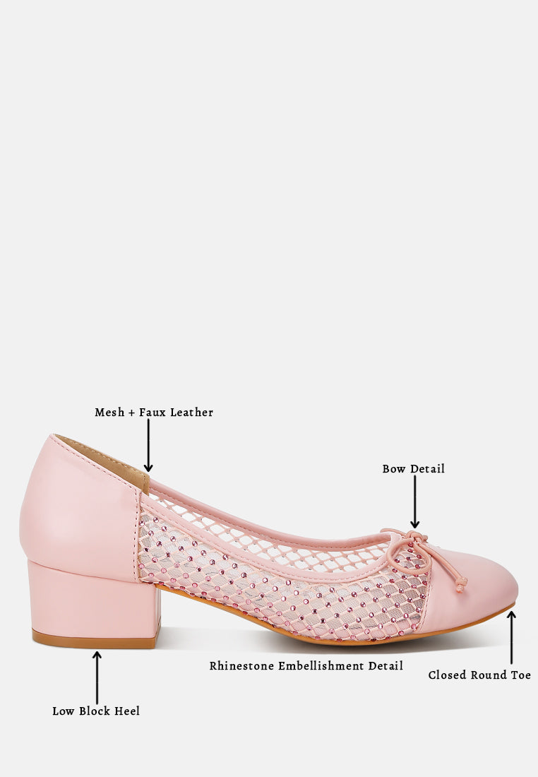 mesh ballerina pumps by ruw#color_pink