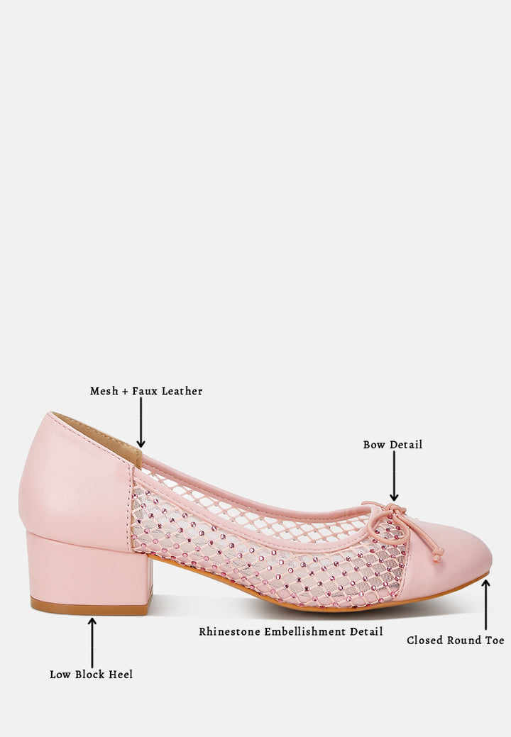 mesh ballerina pumps by ruw#color_pink