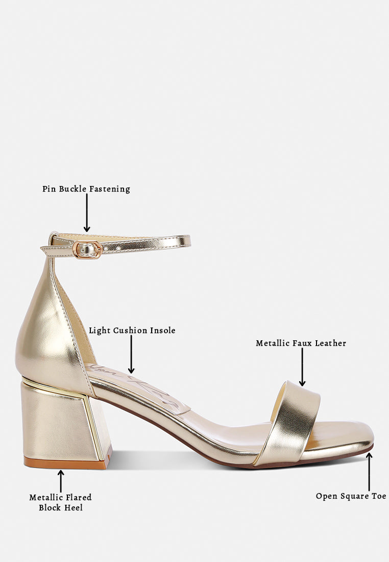 metallic block heel sandals by RUW#colour_gold