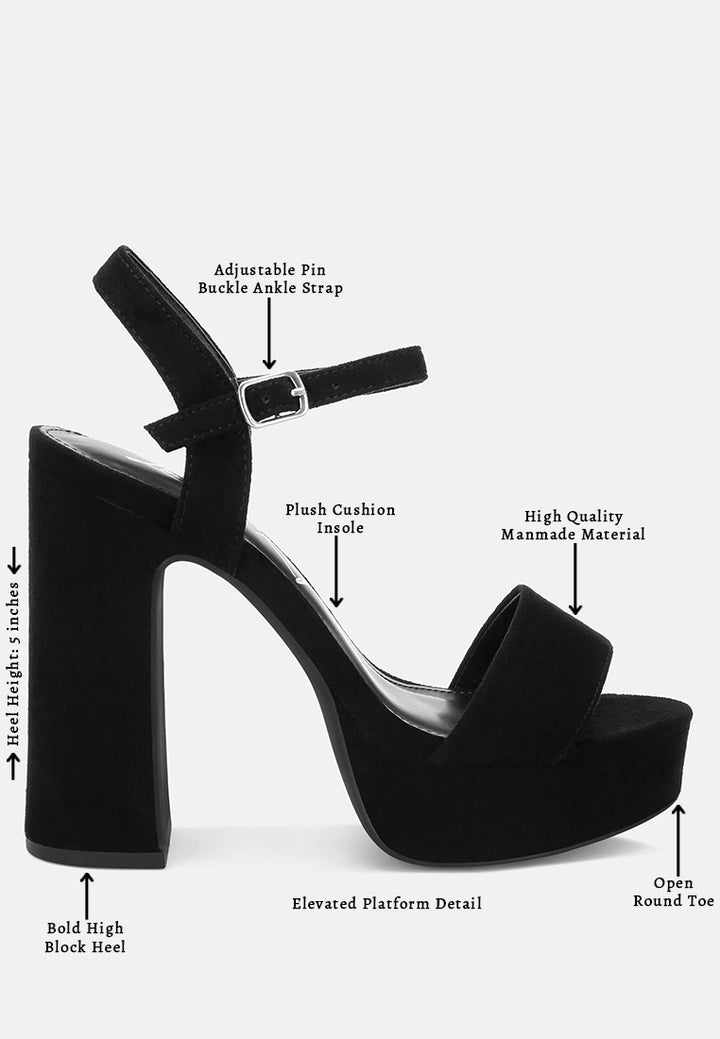 lilasta pin buckle platform block heels#color_black-suede