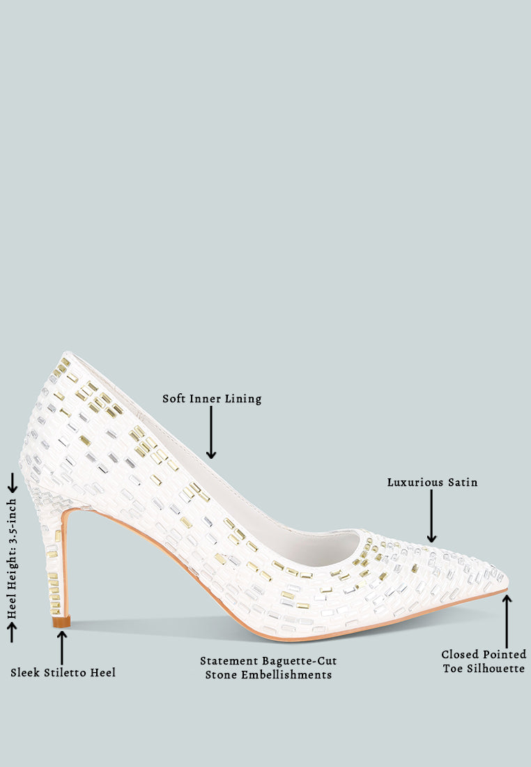 elodie rhinestones embellished pump heels#color_white-satin