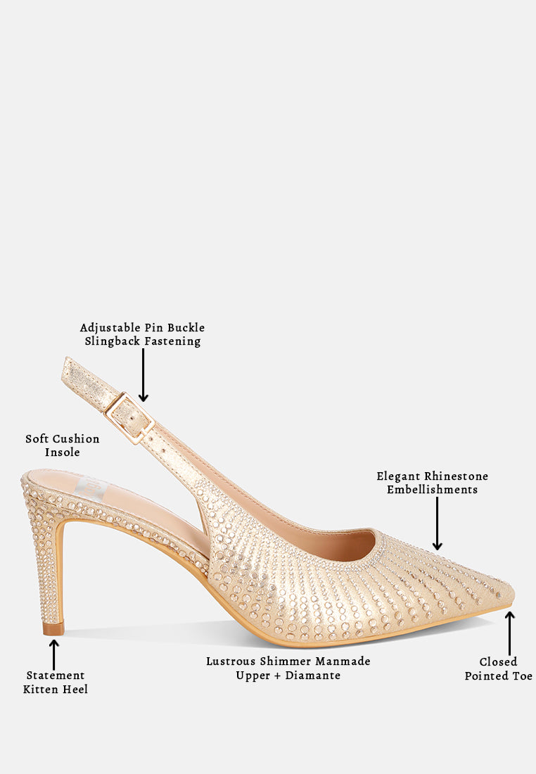 odessa rhinestone embellished pointed toe heels#color_gold-suede