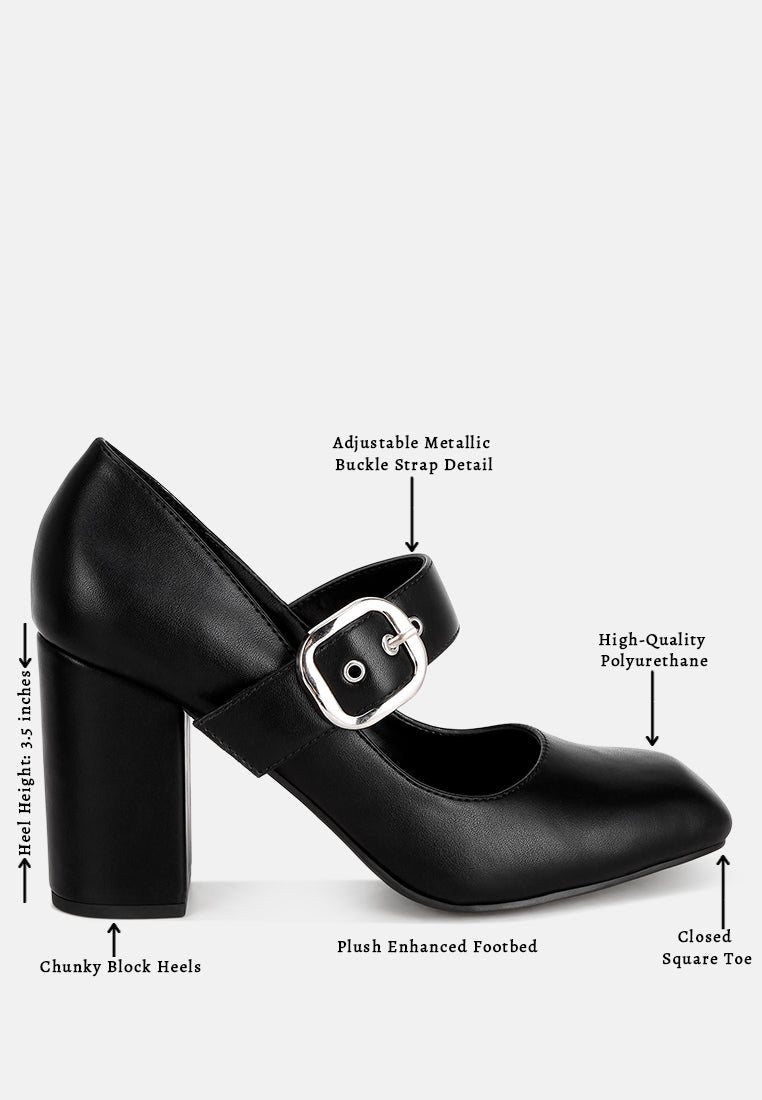 Mayuza Square Toe Strap Sandals#color_black-smooth