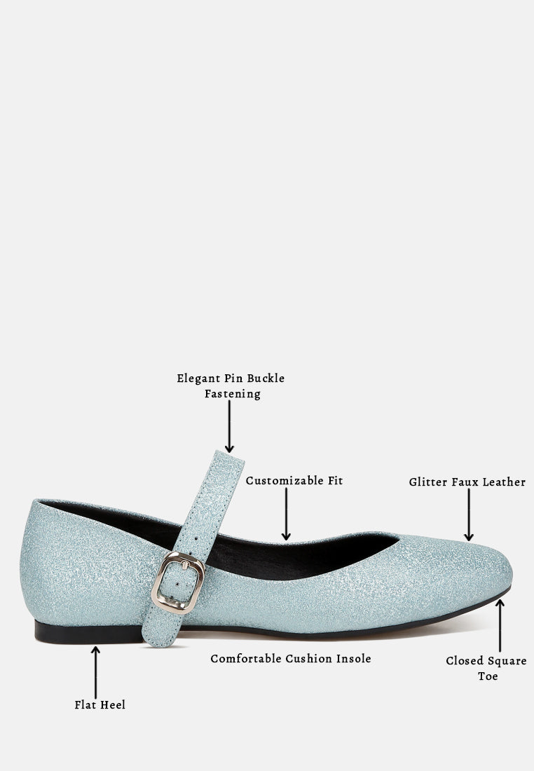 glitter pin buckle ballerinas by ruw#colour_baby-blue