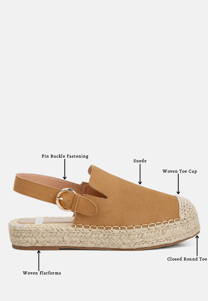 suede slingback strap espadrilles by ruw#color_tan