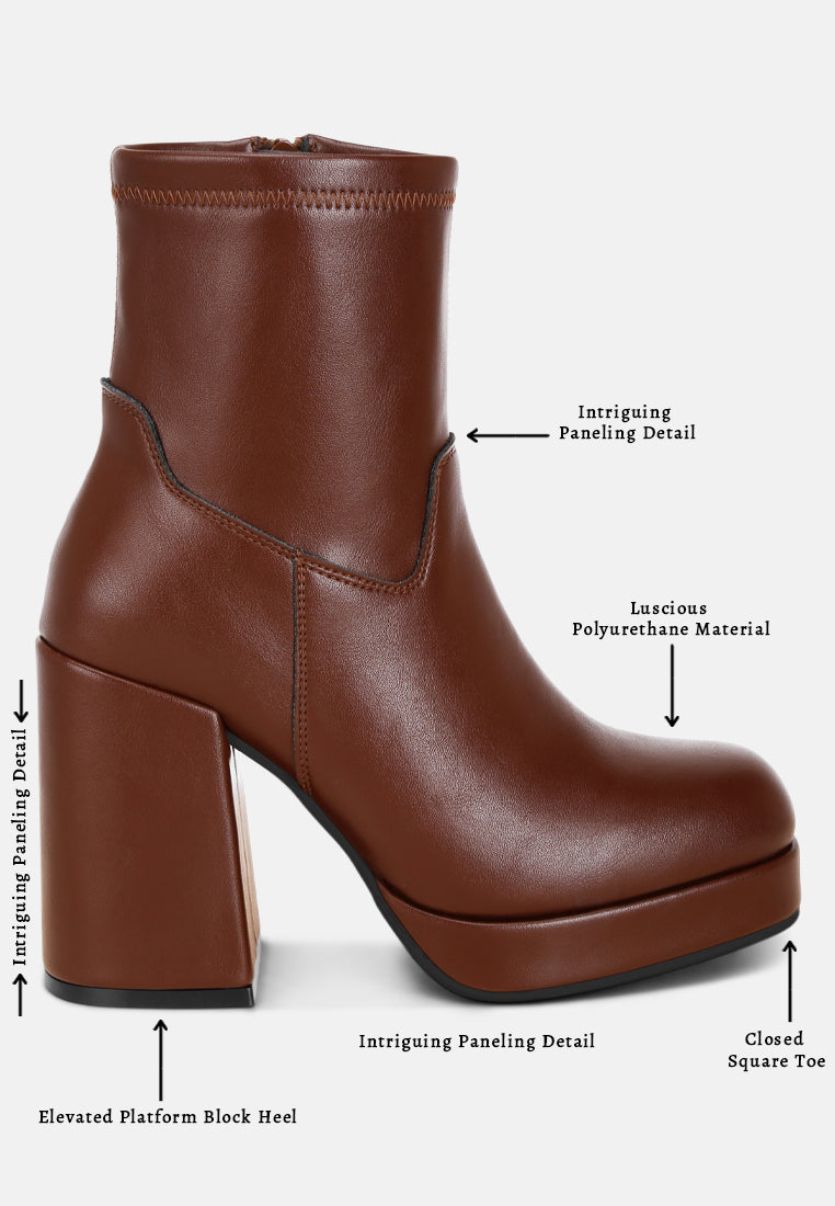 Antbera Elevated Square Toe Ankle Boots#color_brown-smooth