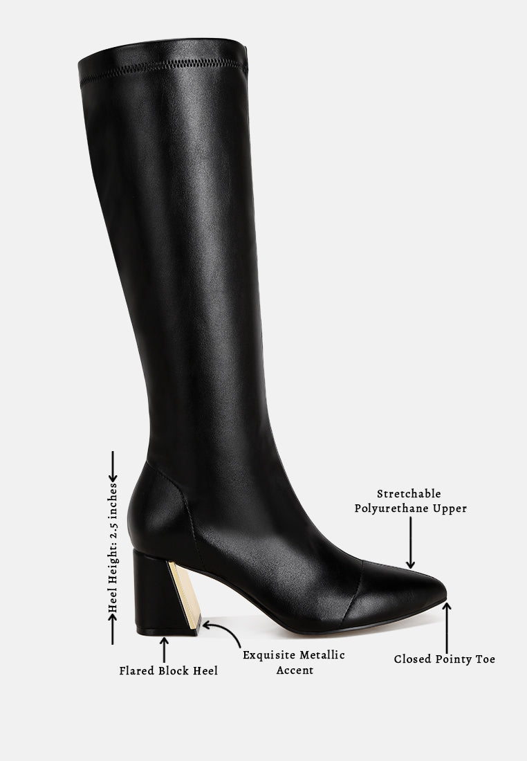 Free Form Stretchable Fit Block Heel Boots#color_black-smooth