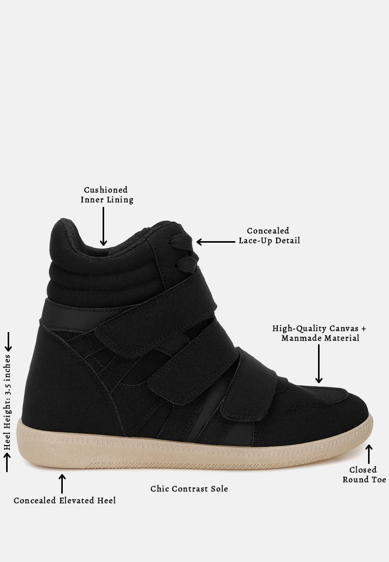 hidden wedge high-top sneakers by ruw#color_black-patent