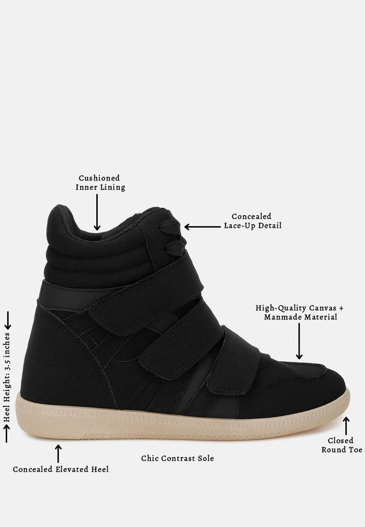 hidden wedge high-top sneakers by ruw#color_black-patent