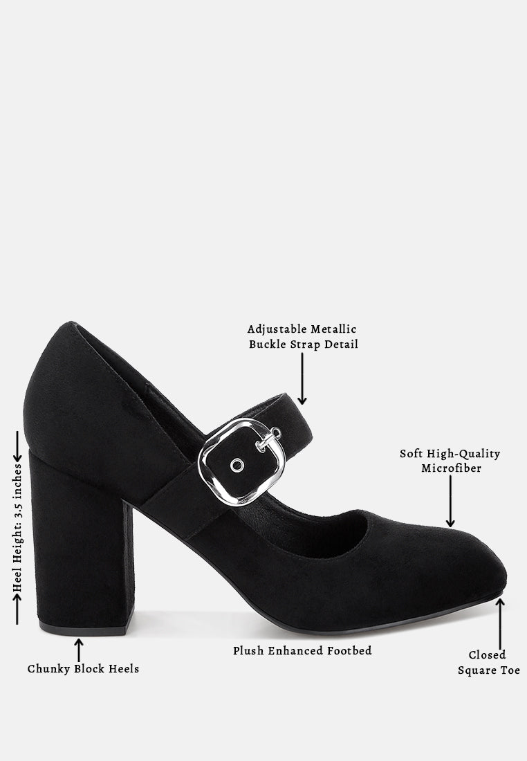 Mayuza Square Toe Strap Sandals#color_black-suede